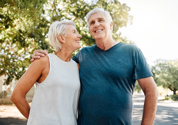 Couple Smiling After Their Run